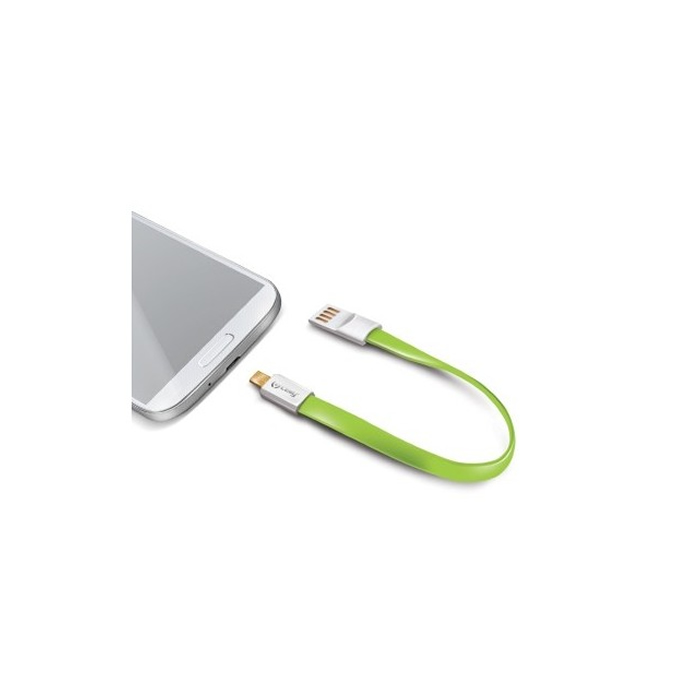 Celly data cable micro USB 22cm green USBMMICROG