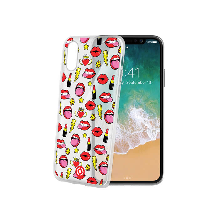 Custodia Celly iPhone X cover tpu lips
