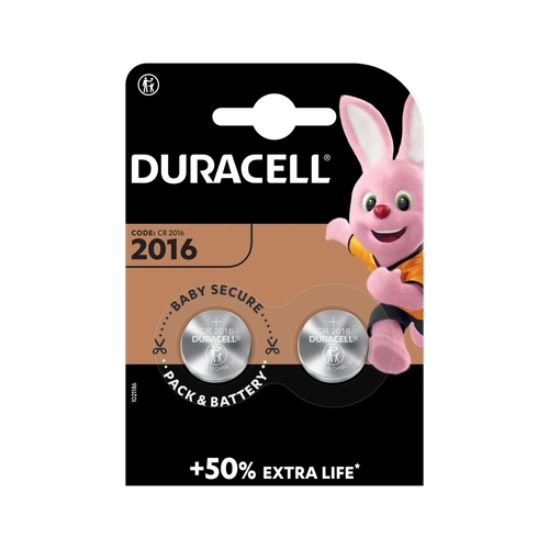 [5000394203884] Duracell Battery Button lithium  2pcs DL2016 CR2016