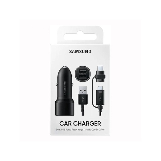 [8806090291593] Samsung Caricabatterie per Auto 2 Porte (2 USB) + Cavo Type-C Black EP-L1100WBEGWW