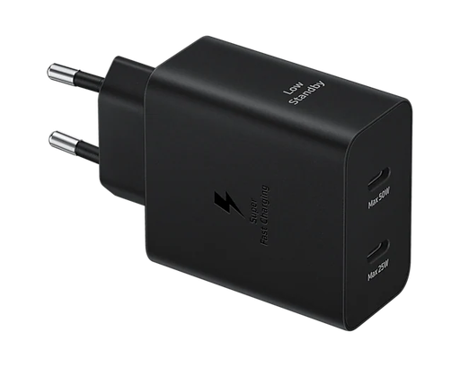 [8806095720838] Samsung Charger 2 Ports (USB-C) 50W + Cable Type-C To Type-C Black EP-T5020XBEGEU