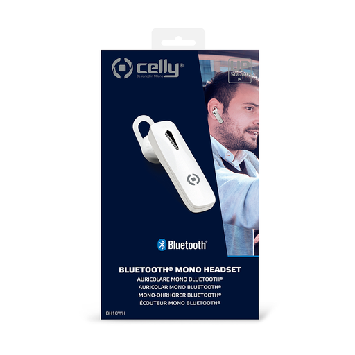 [8021735717423] Celly Earphones Bluetooth mono white BH10WH 