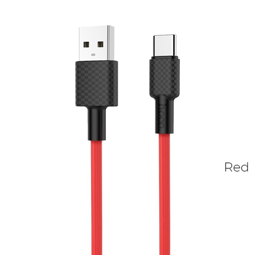 [6957531089780] Hoco data cable Type-C 2A 1mt superior style red X29 