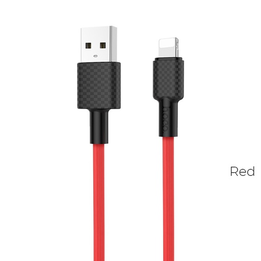 [6957531089728] Hoco data cable Lightning 2A 1mt superior style red X29