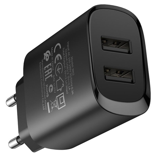 [6931474741158] Chager USB Borofone BN2 dual port black