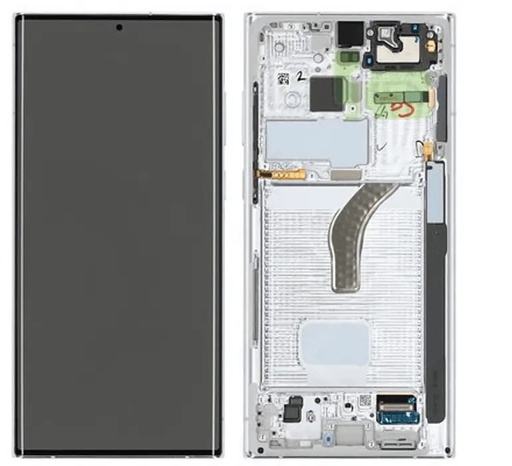 [16085] Samsung Display LCD S22 Ultra 5G SM-S908B Phantom White GH82-27489C GH82-27488C 