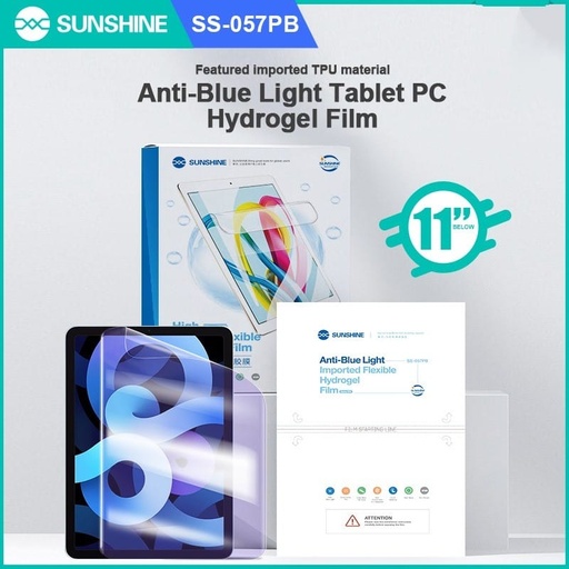[6971806519741] Sunshine Pellicola Hydrogel Clear Anti-Blue Light per Tablet 11"  10 Pz (SS-057PB)