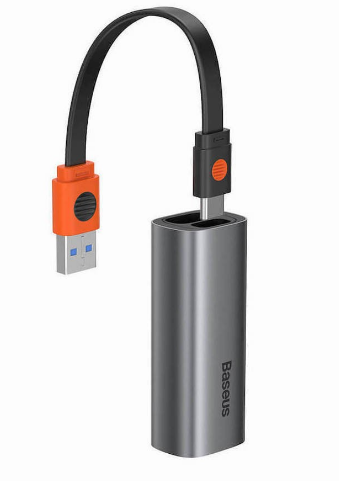 [6953156220829] Baseus adapter USB Gigabit RJ45 LAN bidirectional USB & USB-C dark grey CAHUB-AF0G