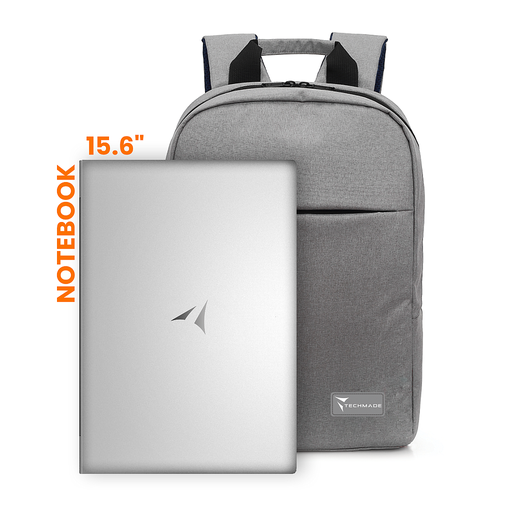 [8099990145176] Techmade Backpack PC 15.6" Grey TM-KLB-GY