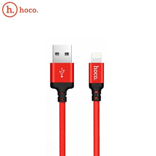 [6957531062837] Hoco Data Cable Lightning 1mt black red X14