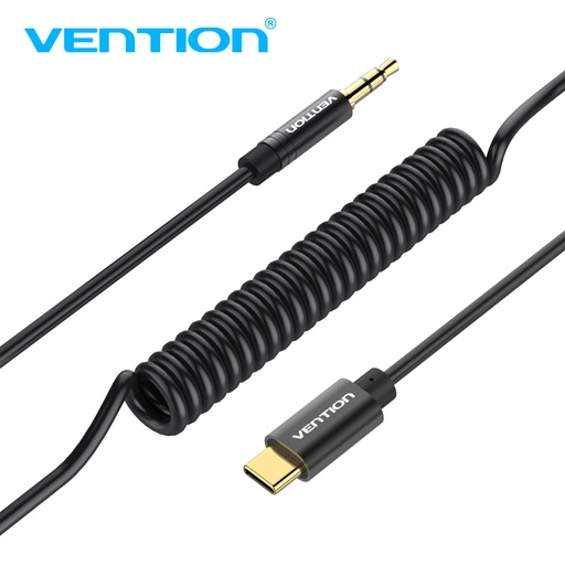 [6922794734661] Vention Data Cable Type-C to Jack 3.5mm (1m) Metal Black BGABF