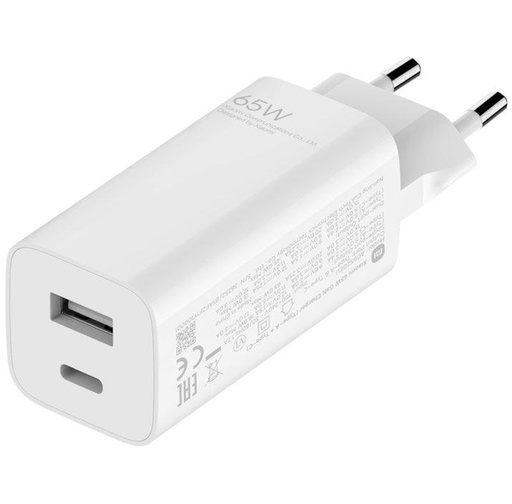 [6934177757884] Xiaomi Caricabatterie USB Mi 65W Gan tech 2x porte (USB + USB-C) white BHR5515GL