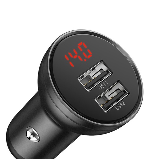 [6953156222816] Baseus Car Charger 45W 2 ports (USB) Digital Display Dual gray CCBX-B0G