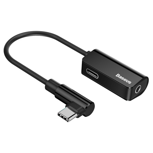 [6953156278585] Baseus adapter Type-C to jack 3.5mm + USB-C L45 Audio Converter black CATL45-01