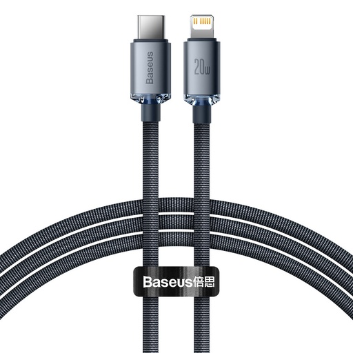 [6932172602741] Baseus Crystal Shine Series data cable Type-C to Lightning 20W 1.2mt black CAJY000201