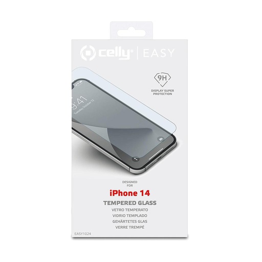 [8021735196730] Celly pellicola vetro per iPhone 14 easy glass EASY1024