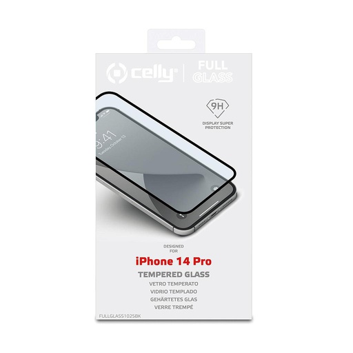 [8021735196648] Celly pellicola vetro per iPhone 14 Pro full glass FULLGLASS1025BK