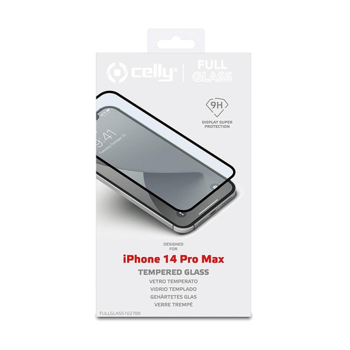 [8021735196822] Tempered glass Celly iPhone 14 Pro Max full glass FULLGLASS1027BK