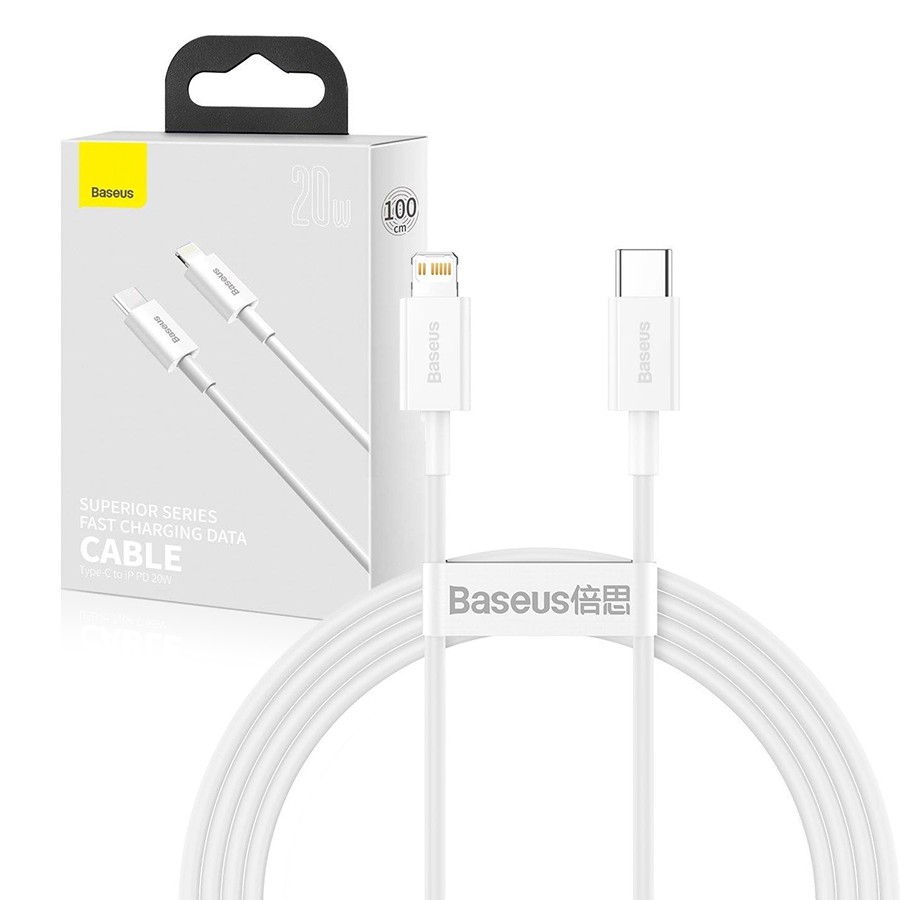 [6953156205314] Baseus Superior Series data cable Type-C to Lightning 20W 1mt white CATLYS-A02