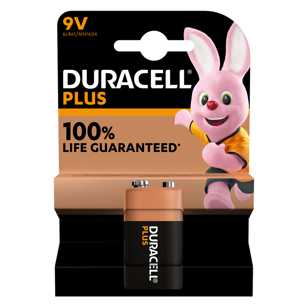 [05000394142206] Duracell 9V alkaline battery plus 100% MN1604