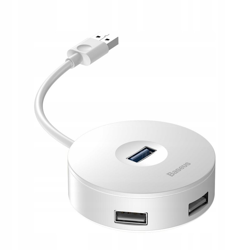[6953156284241] Baseus Airjoy round box Hub USB 3.0 1x USB 3.0 + 3x USB 2.0 white CAHUB-F02