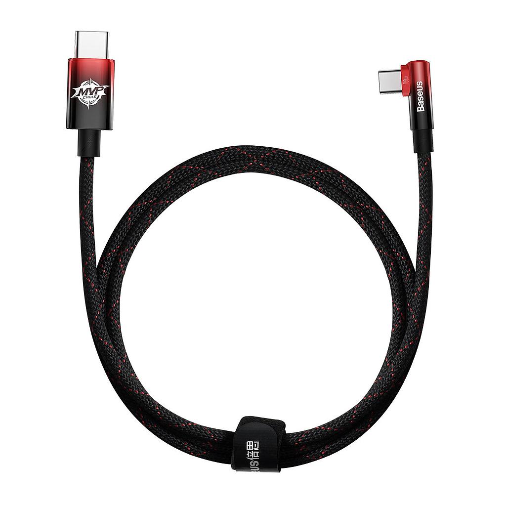 [6932172612450] Baseus MVP 2 Elbow-shaped data cable Type-C to Type-C 100W 1mt red black CAVP000620