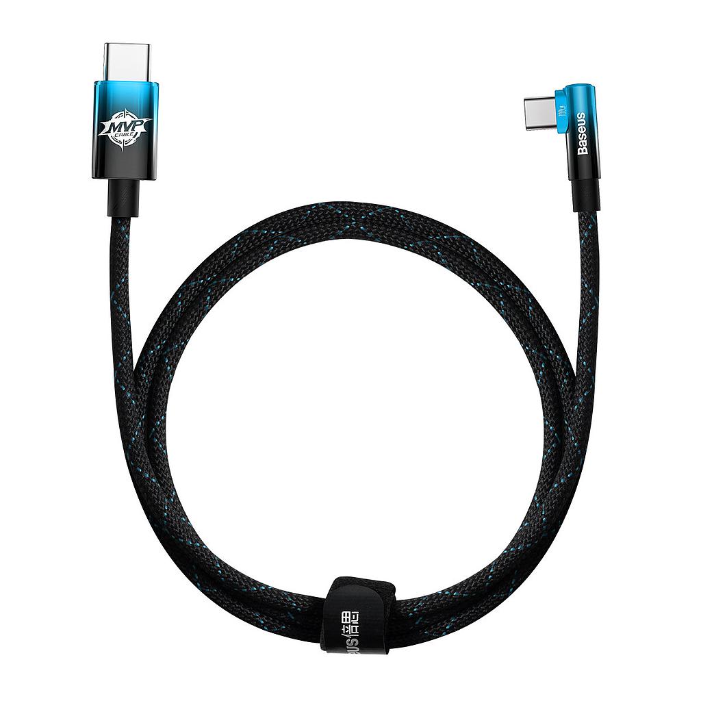 [6932172612467] Baseus MVP 2 Elbow-shaped data cable Type-C to Type-C 100W 1mt blue CAVP000621