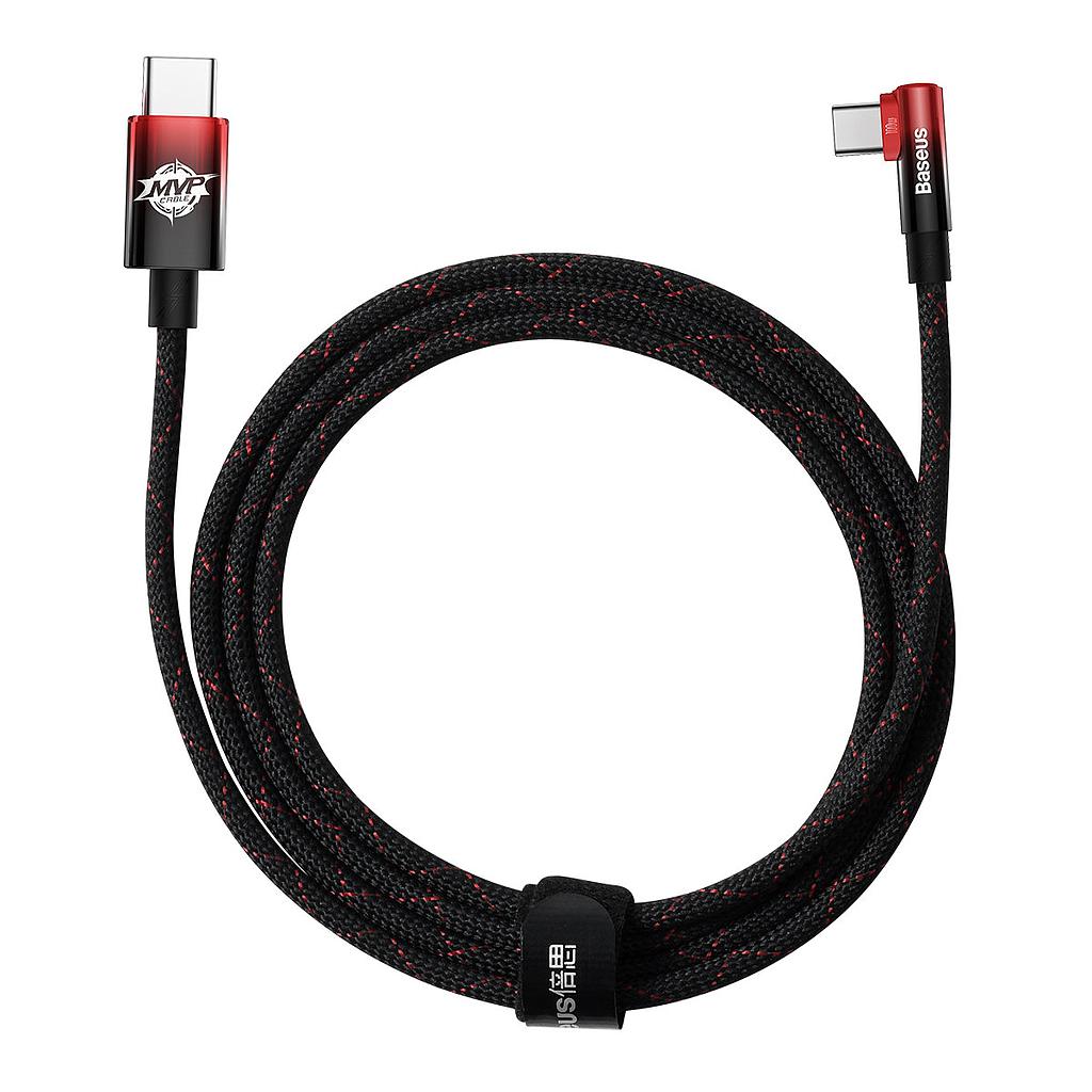 [6932172612474] Baseus MVP 2 Elbow-shaped data cable Type-C to Type-C 100W 2mt red black CAVP000720