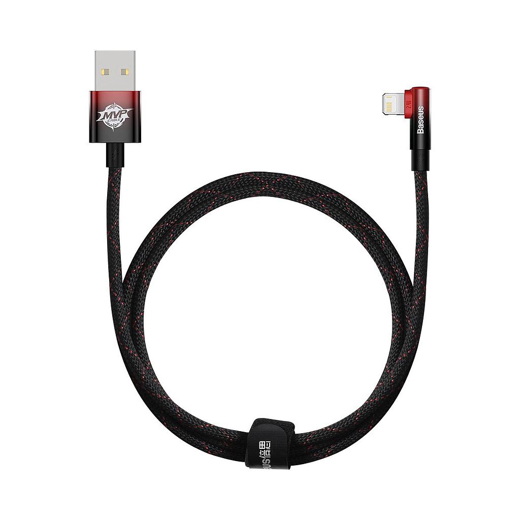 [6932172612269] Baseus MVP 2 Elbow-shaped data cable Lightning 2.4A 1mt red black CAVP000020