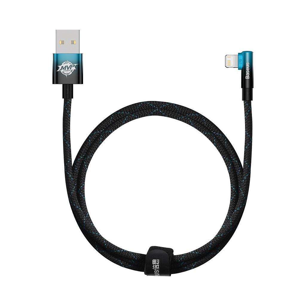 [6932172612276] Baseus MVP 2 Elbow-shaped data cable Lightning 2.4A 1mt blue CAVP000021