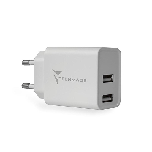 [8099990144636] Techmade Charger 10.5W 2 ports (USB) white TM-TC046AA