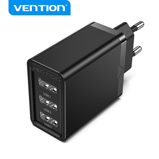 [6922794760851] Vention Charger 17W 3 ports (USB) black FEAB0-EU