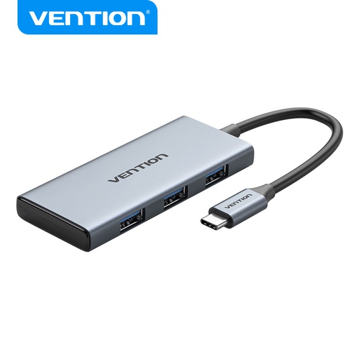 [6922794767003] Vention Hub Type-C 5 in 1 with 1 HDMI, 3 USB 3.0, 1 Support TF/SD 0.15mt aluminum gray TOOHB