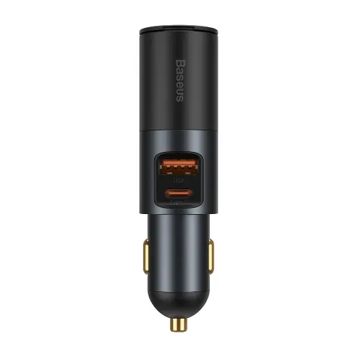 [6953156206694] Baseus Charger for Auto 2 Ports (USB+USB-C) 120W Share Together Gray CCBT-C0G