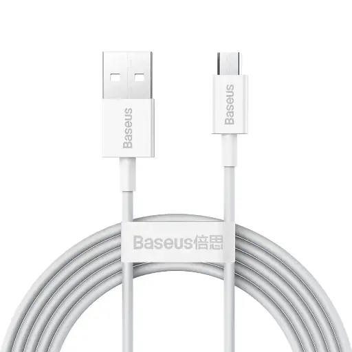 [6953156208506] Baseus Cavo Dati Micro-USB (2m) 2.0A Superior Series White CAMYS-A02