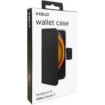 [8021735208419] Celly Custodia Xcover 7 wallet black WALLY1070