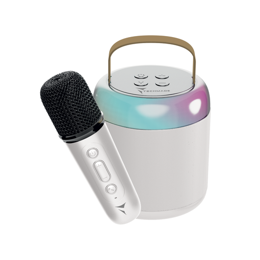 [8099990148542] Techmade Karaoke Speaker white TM-K2-WH