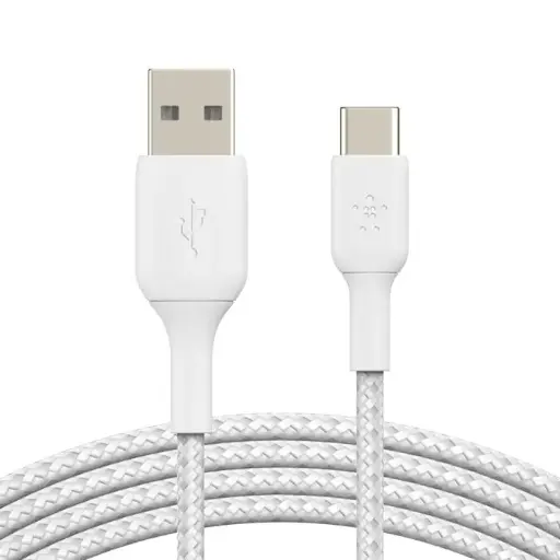 [745883788590] Belkin Data Cable Type-C 2m In Nylon White CAB002BT2MWH