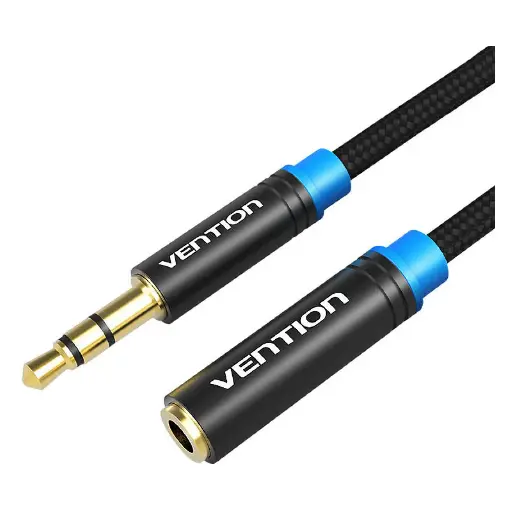 [6922794731295] Vention Data Cable Extension Jack 3.5mm Male to Female (5m) Black VAB-B06-B500-M