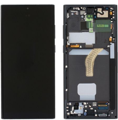 [18446-1 (A)] Samsung Display LCD S22 Ultra 5G SM-S908B Phantom Black GH82-27489A GH82-27488A (Assembled)