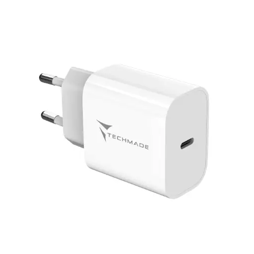 [8099990150194] Techmade Caricabatterie USB-C 20W White TM-381B