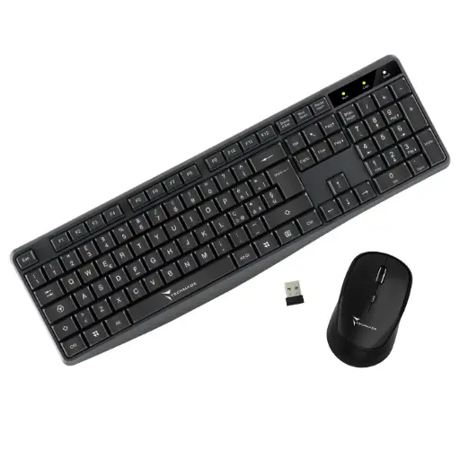 [8099990149952] Techmade Kit Mouse and Keyboard Wireless Black TM-KM001