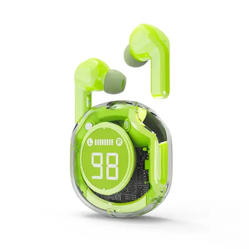 [8716309132367] Gembird Auricolari Wireless Trasparenti Green TWST-01-G