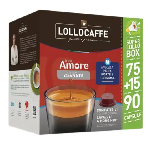 [8034097156489] Lollo Box Caffè in Capsule Compatibili con "Lavazza A Modo Mio" Gusto Assoluto 90 Pz