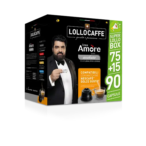 [8034097156540] LolloCaffè Box Coffee in Capsules Compatibile With "Nescaffè Dolce Gusto" Absolute Taste 90 Pcs
