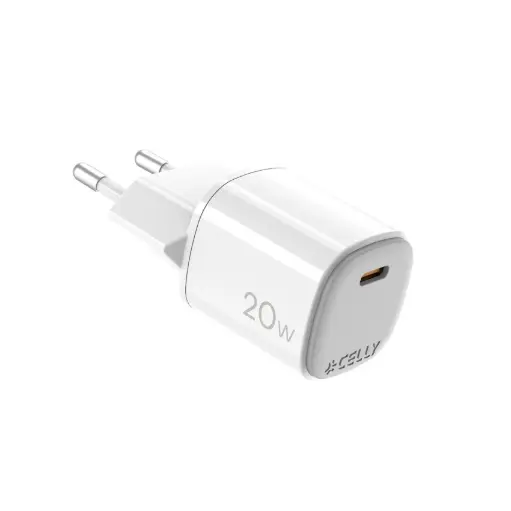 [8021735212126] Celly Charger USB-C 20W GaN White UPTC1USBC20WWH 