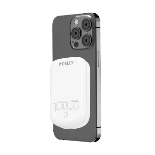 [8021735208099] Celly Power Bank 10000mAh 10W With MagSafe White MAGPB10000PROWH