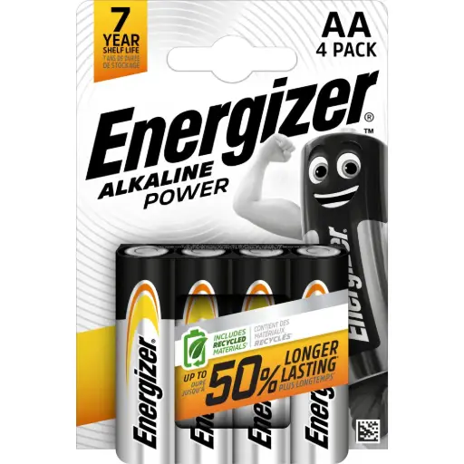 [7638900246599] Energizer Batteria Stilo AA Alcalina Power 4 Pz AA-LR6