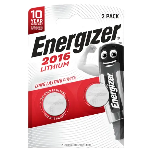 [7638900248340] Energizer Batteria a Bottone Litio 2 Pz DL2016 CR2016 