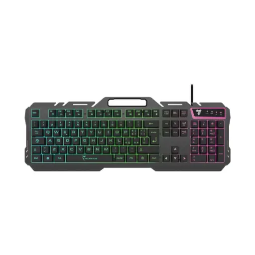 [8099990146524] Techmade Metal Gaming Keyboard With LED Black TM-GK023